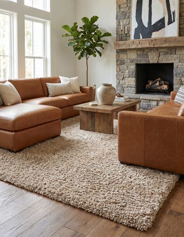 Linen Zermatt Shag Rug