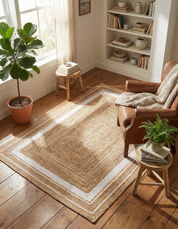 5' 1 x 8' Handmade Braided Jute Rug