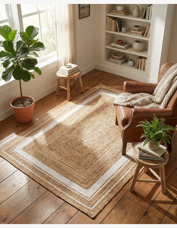 5' 1 x 8' Handmade Braided Jute Rug