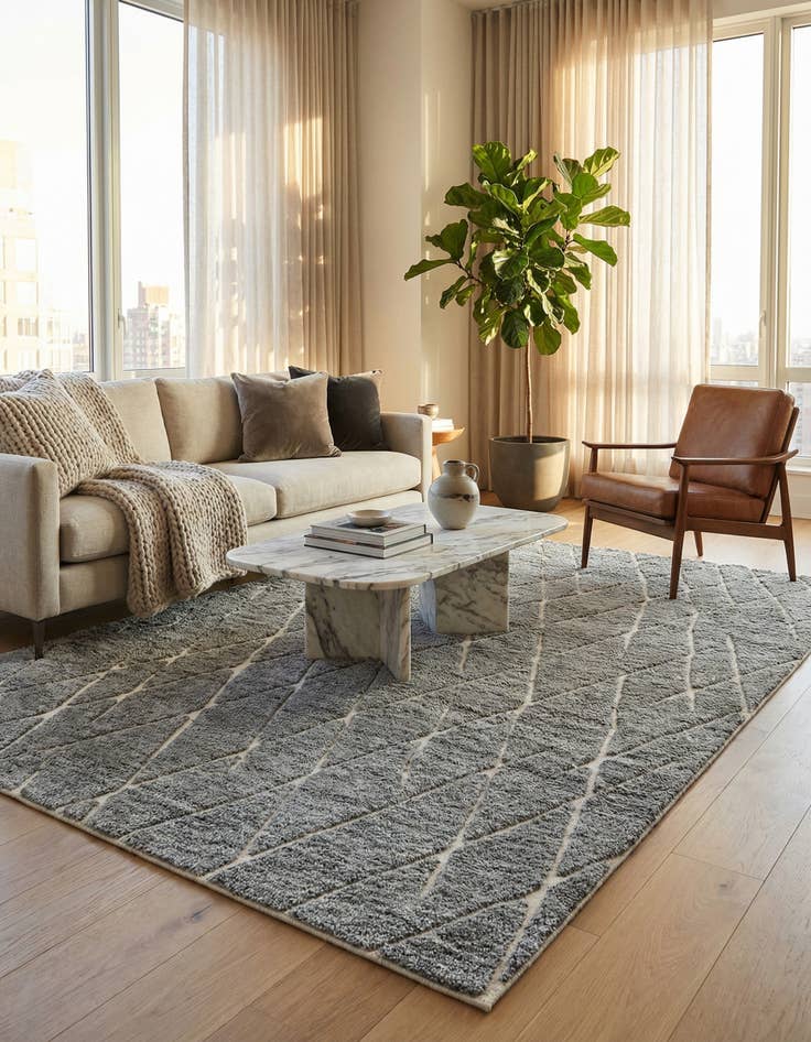 Detail image of 6' 1 x 9' Atlas Moroccan Wool Rug