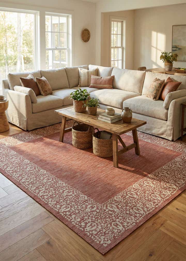 13' x 13' Easy-Clean Border Indoor / Outdoor Square Rug