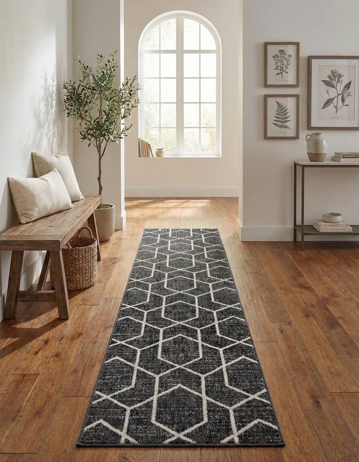 Detail image of 2' x 8' Eco Trellis Runner Rug