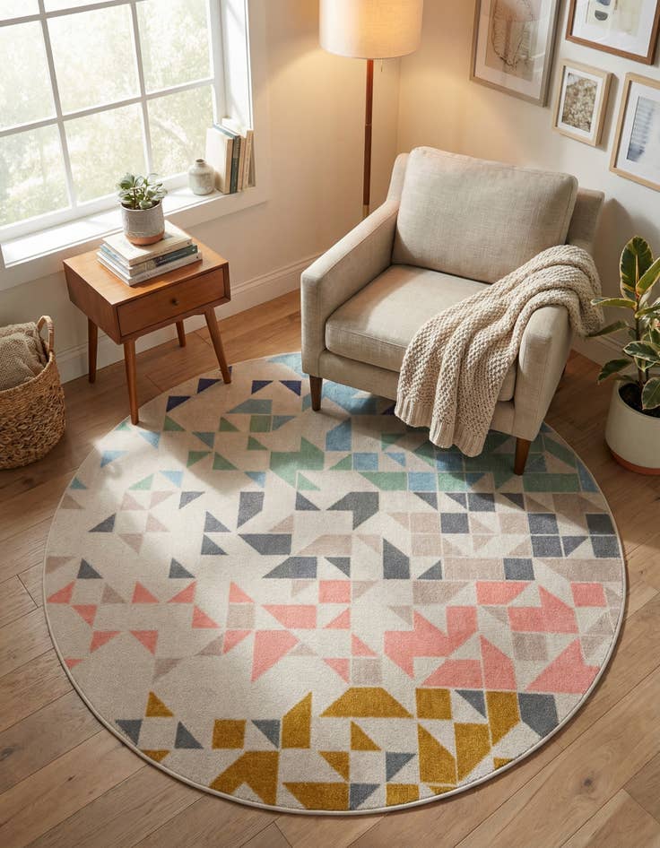 Detail image of 5' 3 x 5' 3 Lotus Round Rug