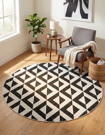 7' 10 x 7' 10 Easy-Clean Jill Zarin Napa Indoor / Outdoor Round Rug