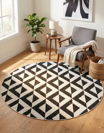 7' 10 x 7' 10 Easy-Clean Jill Zarin Napa Indoor / Outdoor Round Rug