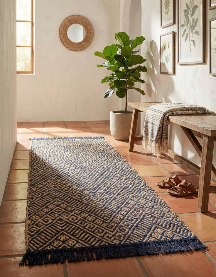 Detail image of 2' x 5' 1 Handmade Braided Jute Runner Rug