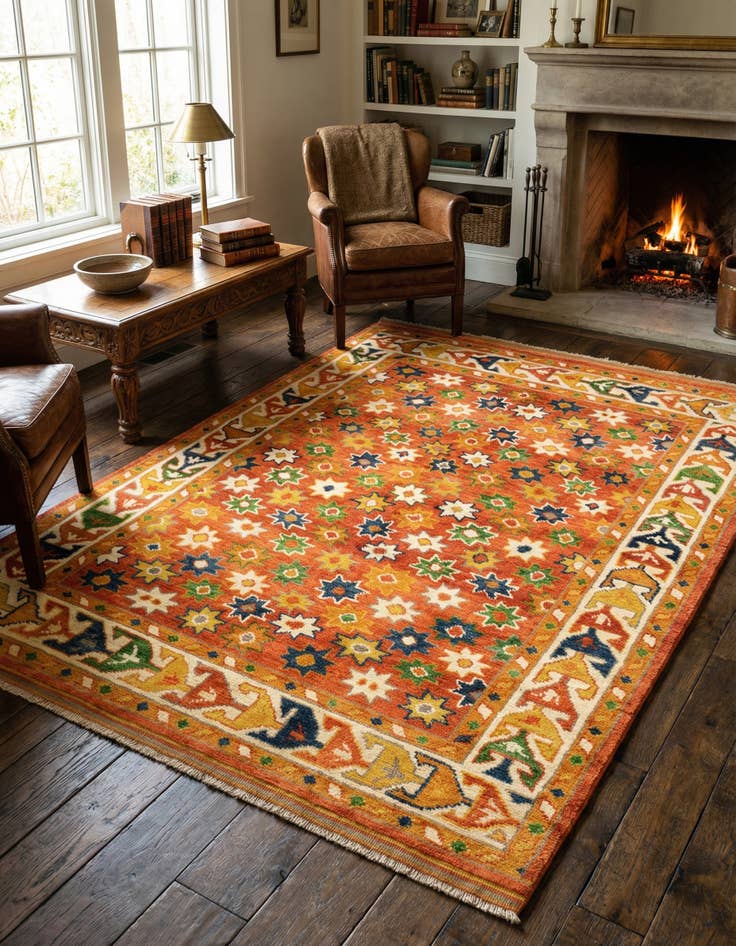 Detail image of 5' 3 x 7' 3 Hand Knotted Balouch Wool Rug