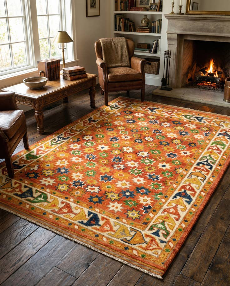 Detail image of 5' 3 x 7' 3 Hand Knotted Balouch Wool Rug
