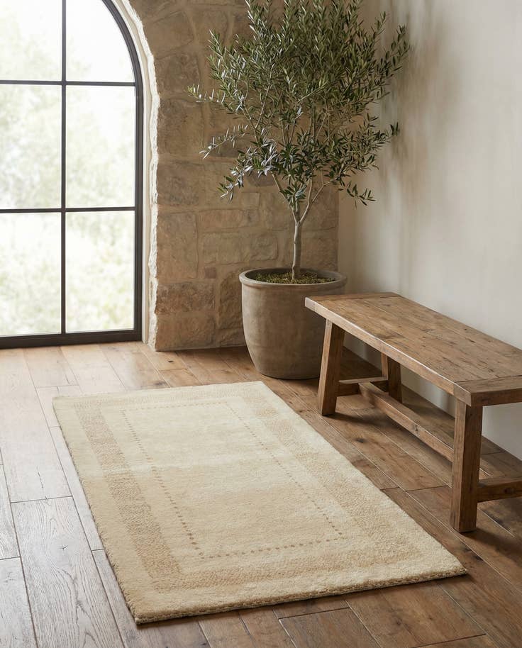 Detail image of 2' 4 x 4' 4 Hand Knotted Gabbeh Oriental Wool Rug