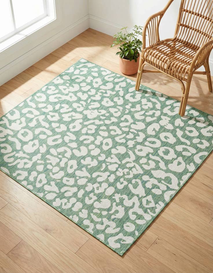 Detail image of 5' 3 x 5' 3 Washable Safari Indoor / Outdoor Square Rug