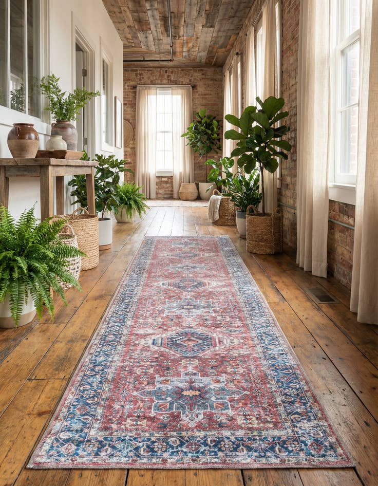 Detail image of 2' 7 x 10'  Washable Yara Runner Rug