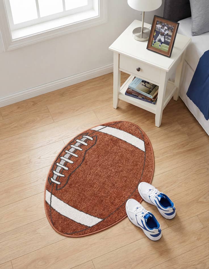 Detail image of 2' x 3' Sports Washable Oval Rug