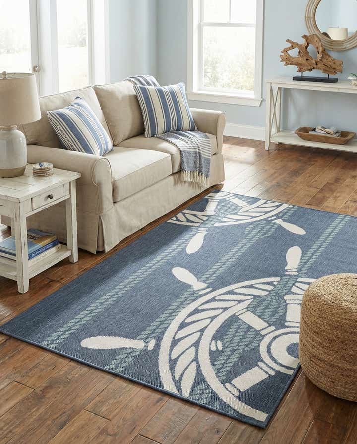 4' x 6' Easy-Clean Coastal Indoor / Outdoor Rug