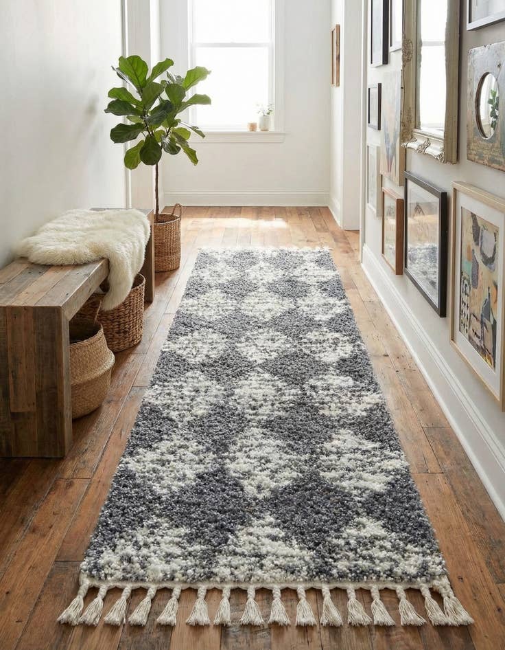Detail image of 2' x 6' Serenity Shag Runner Rug