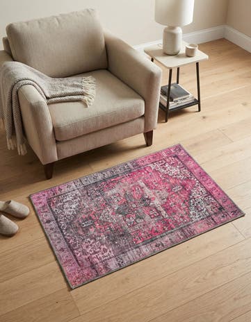 Pink Washable Timeless Rug