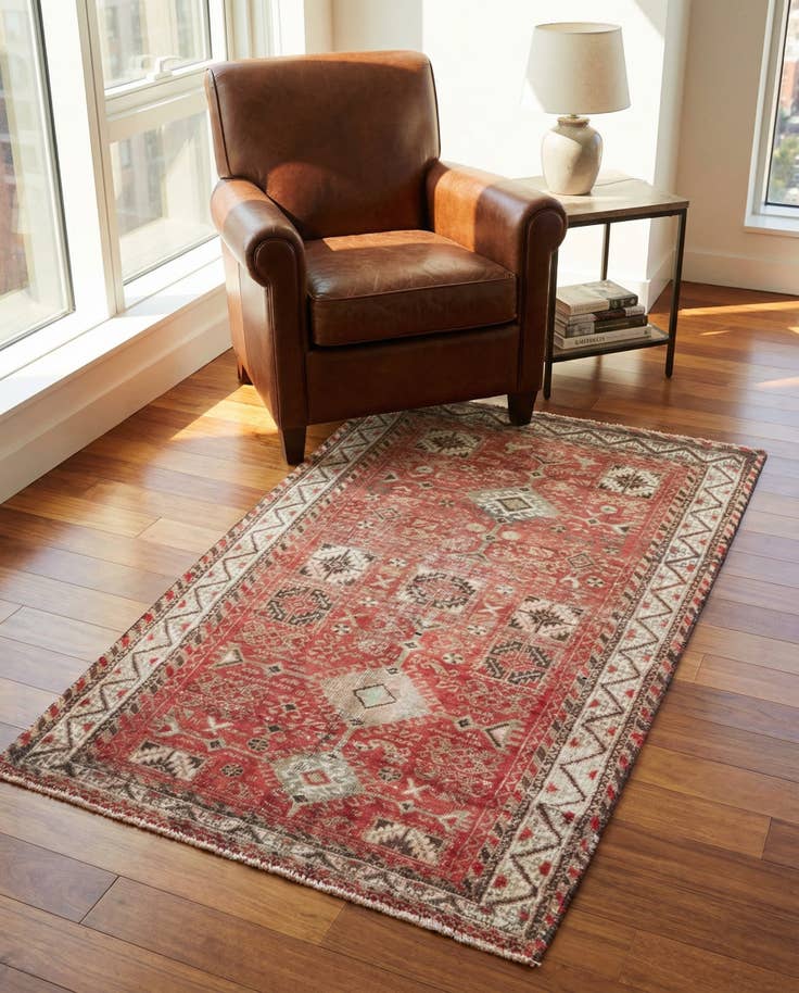 Detail image of 2' 9 x 4' 5 Hand Knotted Ultra Vintage Persian Wool Rug