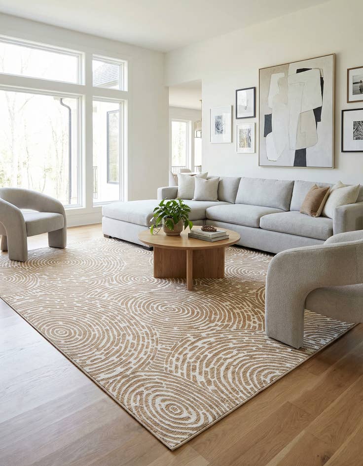 Detail image of 13' x 13' Easy-Clean Modern Indoor / Outdoor Square Rug