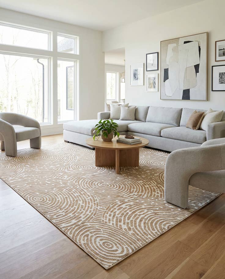 Detail image of 13' x 13' Easy-Clean Modern Indoor / Outdoor Square Rug