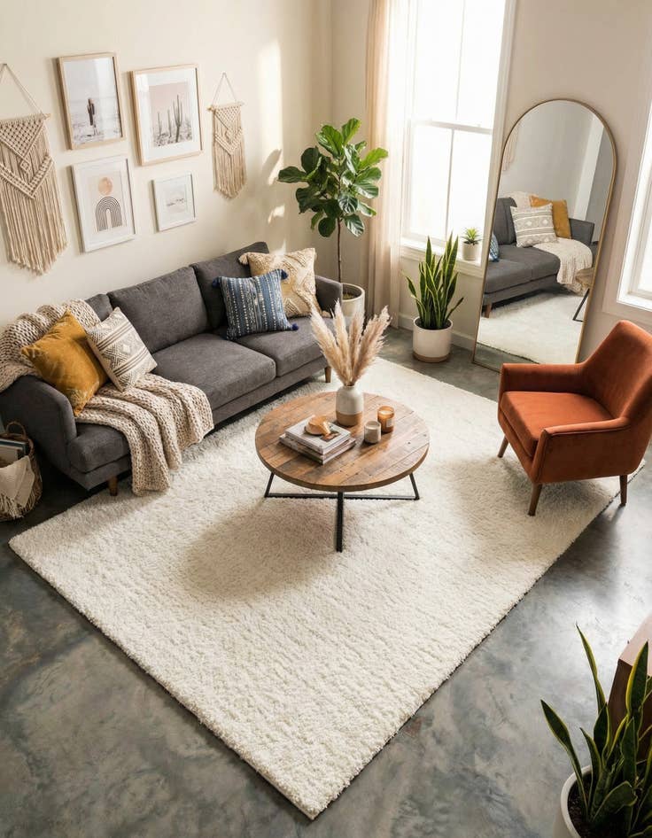 Detail image of 8' x 10' Studio Solid Shag Rug