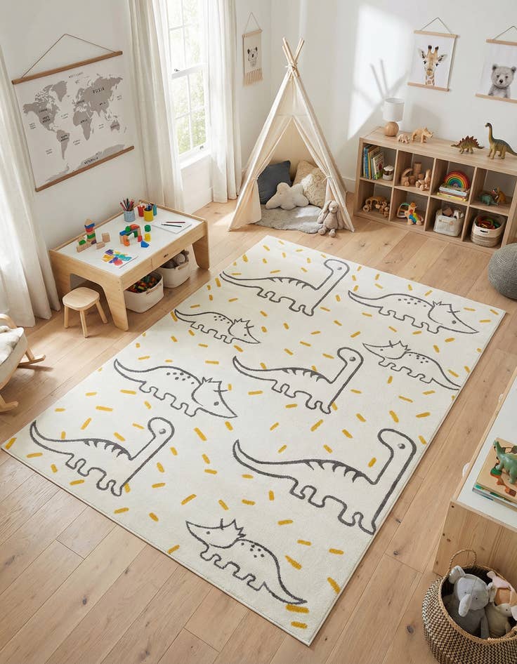 Detail image of 7' 10 x 10' Dinosaur Whimsy Kids Rug