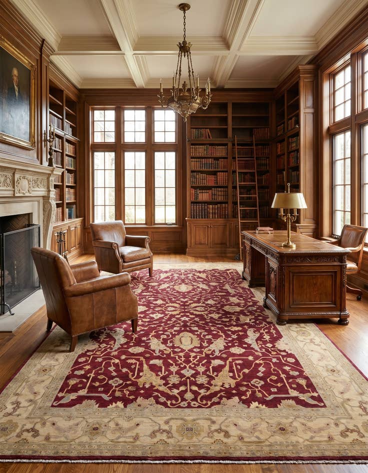 Detail image of 11' 11 x 17' 7 Hand Knotted Ziegler Wool Rug