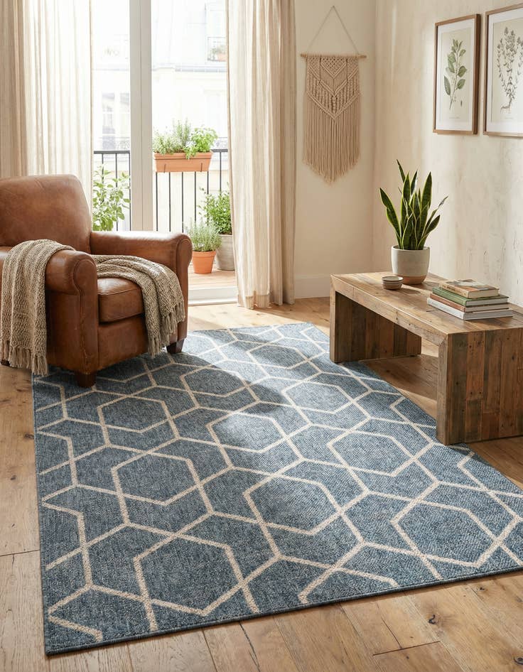 Detail image of 5' 3 x 8' Eco Trellis Rug