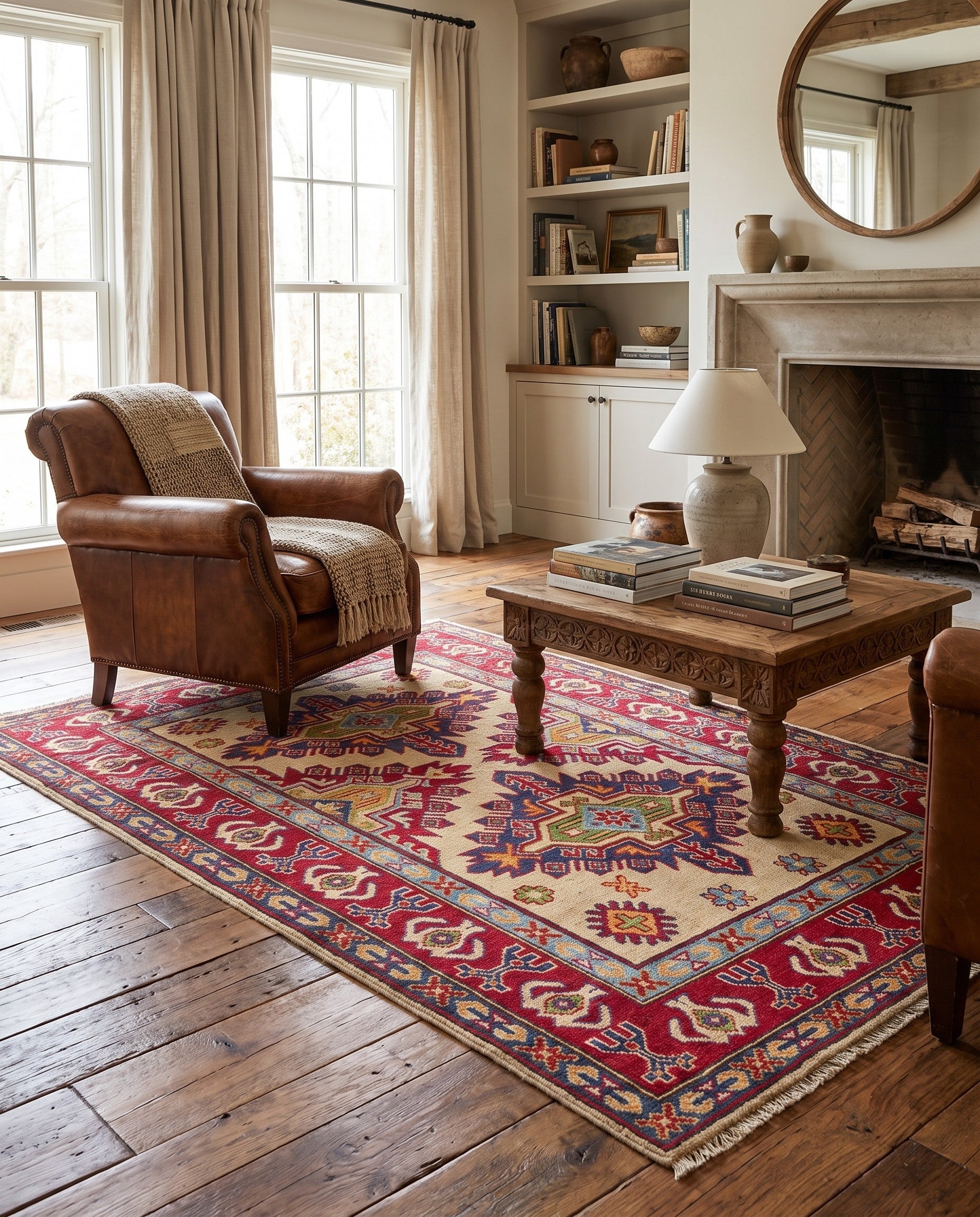 Detail image 3 of 10: 3' 10 x 6' Hand Knotted Kazak Rug