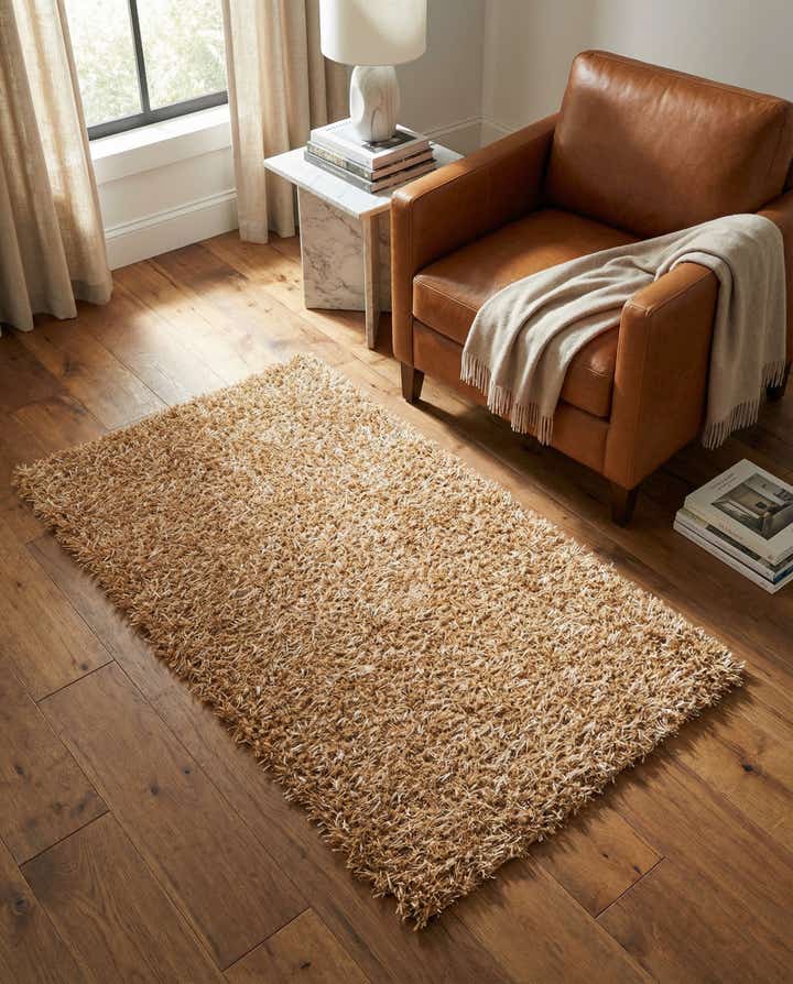 2' 7 x 4' 8 Hand Knotted Solid Shag Oriental Rug