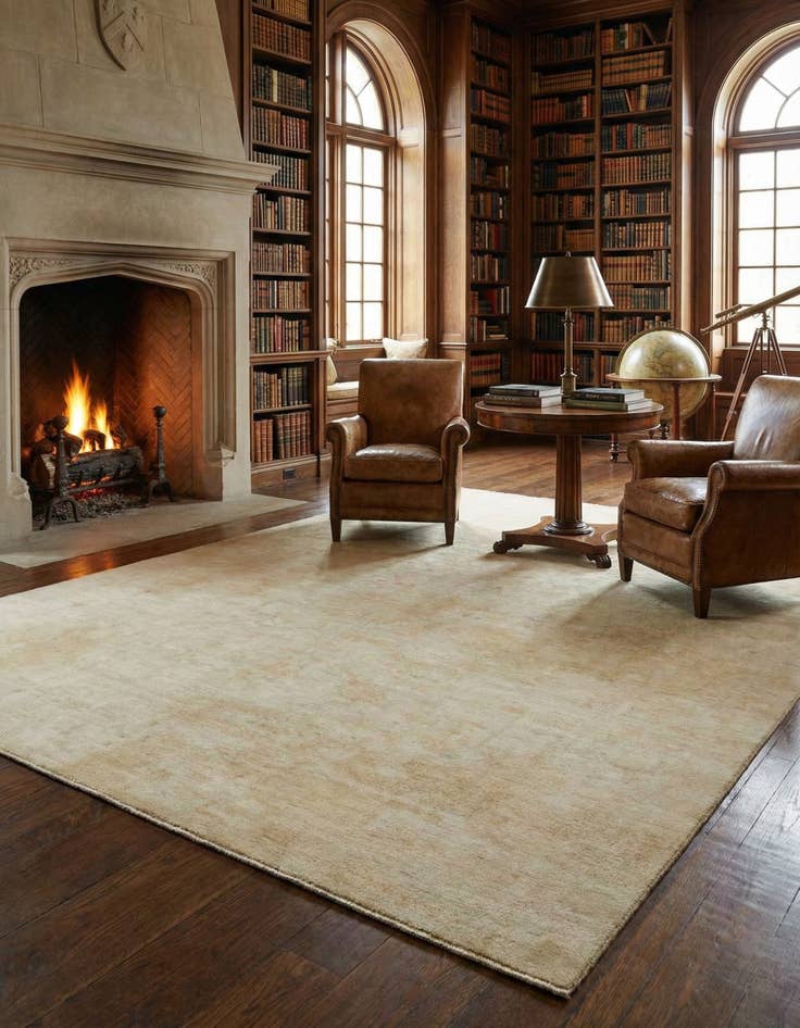 Detail image of 8' 11 x 13' 2 Hand Knotted Oushak Wool Rug