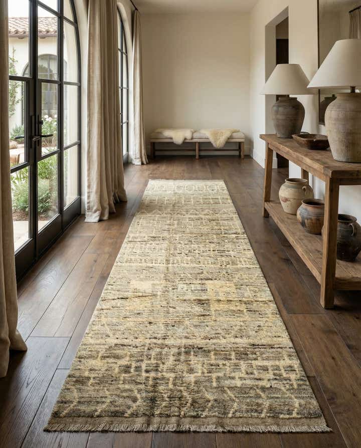 4' x 13' 10 Hand Knotted Moroccan Wool Runner Rug