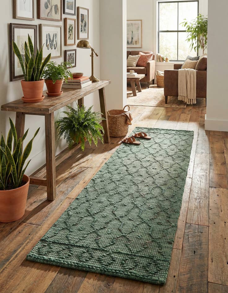 Detail image of 2' x 8'  Hand Woven Larsa Jute Runner Rug