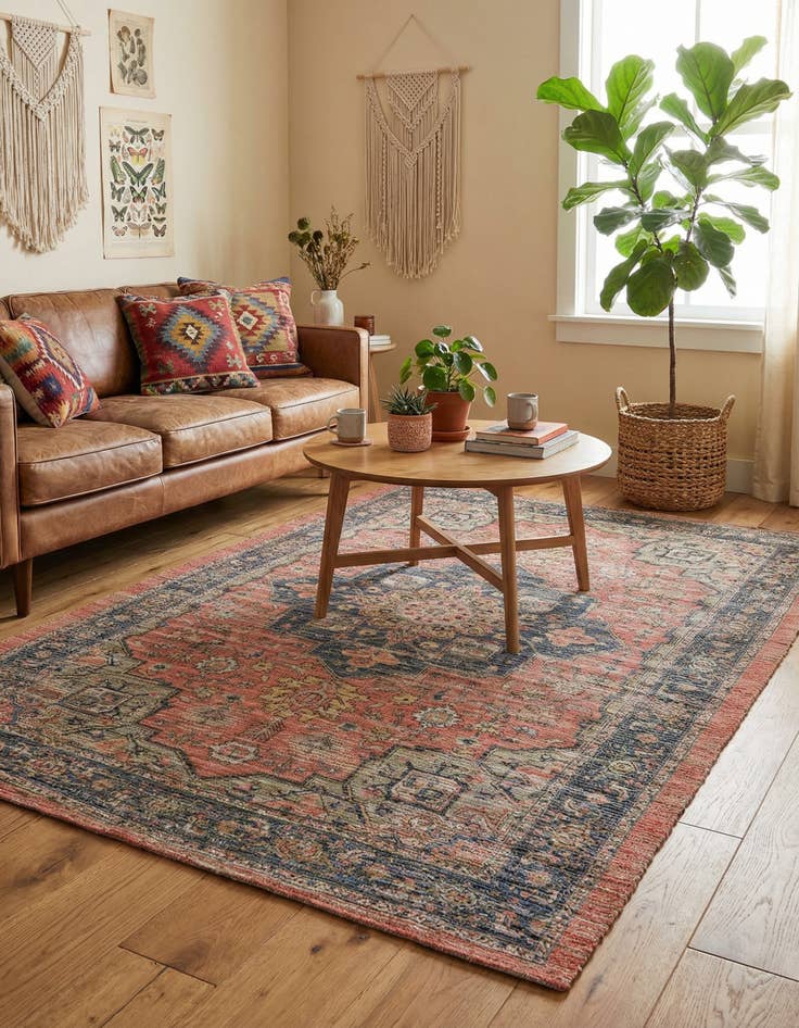 Detail image of 6' 1 x 9'  Hand Woven Chenille Jute Rug