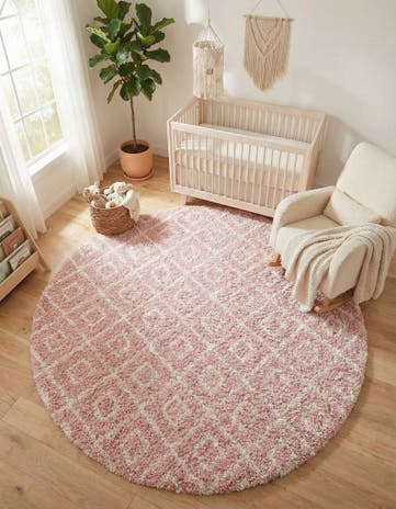 10' x 10' Lattice Shag Round Rug