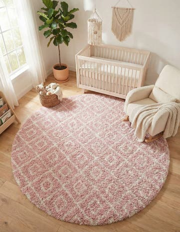 10' x 10' Lattice Shag Round Rug