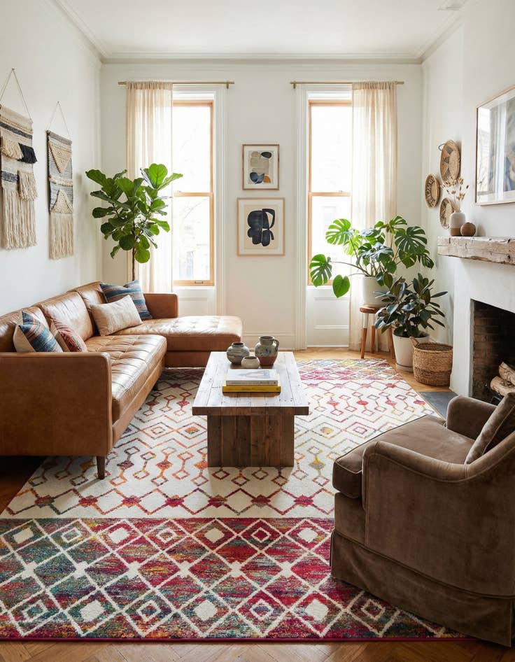 Detail image of 10' x 13' Moroccan Trellis Rug