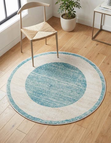 Jill Zarin Turquoise Uptown Yorkville Round Rug