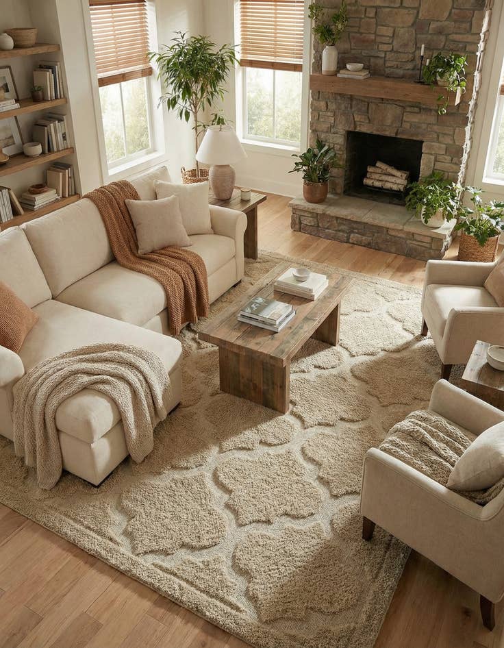 Detail image of 8' x 10' Lattice Shag Rug