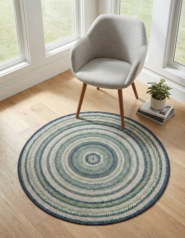 3' 3 x 3' 3 Easy-Clean Baja Indoor / Outdoor Round Rug