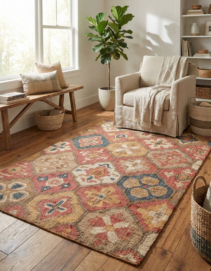 Detail image of  4' 1 x 6' 1  Hand Woven Kala Handwoven Jute Rug