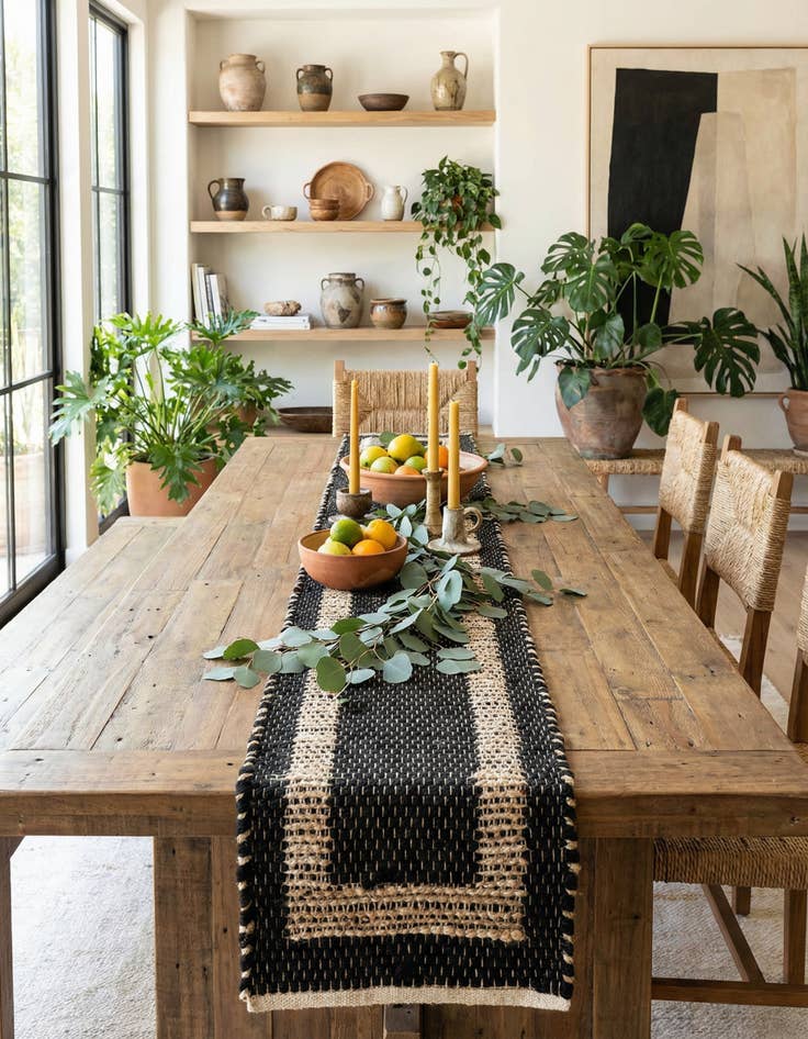 Detail image of 1' 2 x 10'  Hand Woven Chindi Jute Table Runner Rug