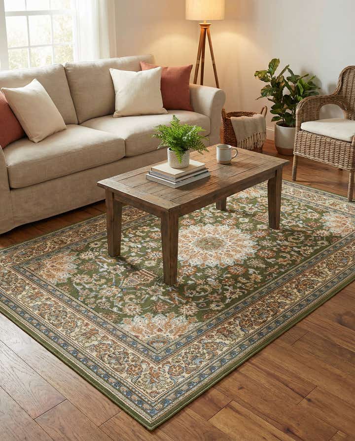 4' 1 x 6' 1 Easy-Clean Traditional Indoor / Outdoor Rug