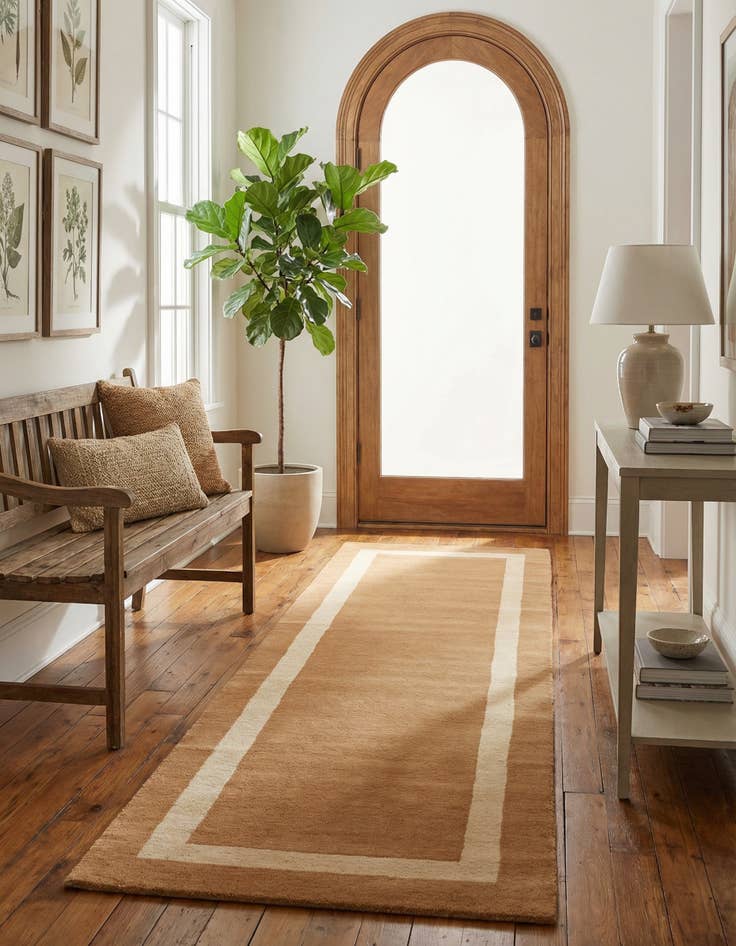 Detail image of 2' 7 x 8' Jill Zarin Border Wool Runner Rug