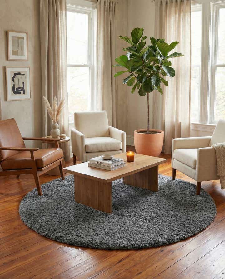 7' 10 x 7' 10 Zermatt Shag Round Rug