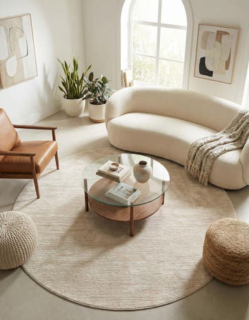 Ivory Finsbury Round Rug