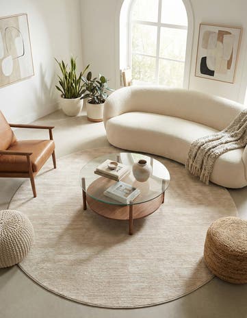 Ivory Finsbury Round Rug