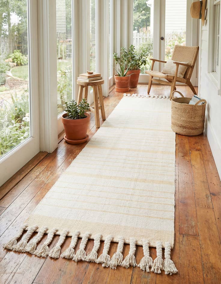 Detail image of 2' 7 x 10'  Hand Woven Chindi Cotton Runner Rug