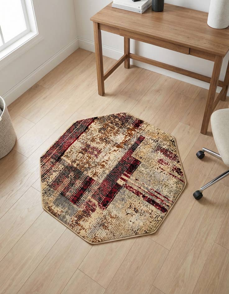 Detail image of 3' 3 x 3' 3 Saturn Octagon Rug