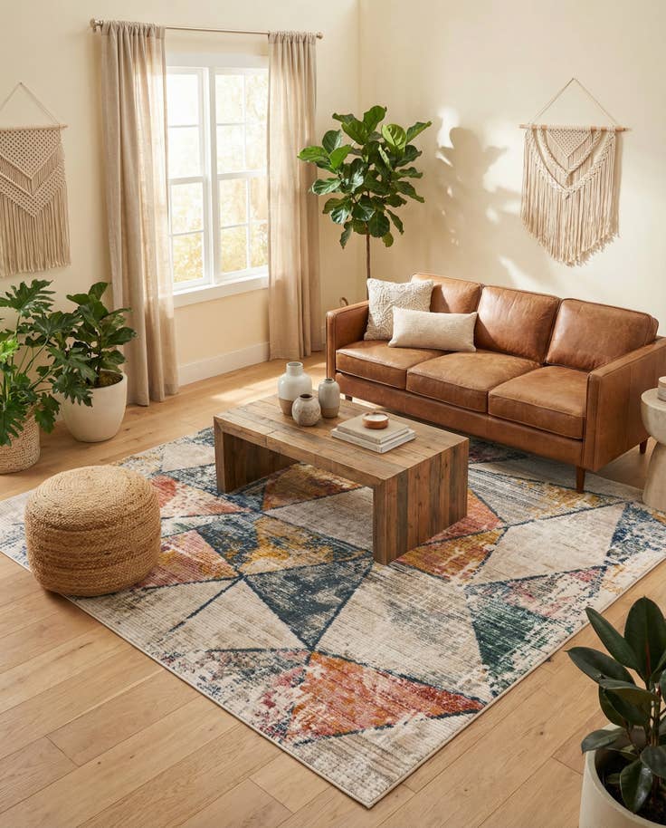 Detail image of 7' 3 x 7' 3 Gemstone Square Rug