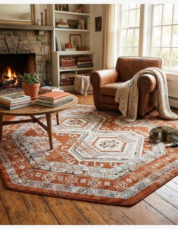 Terracotta Charlotte Octagon Rug