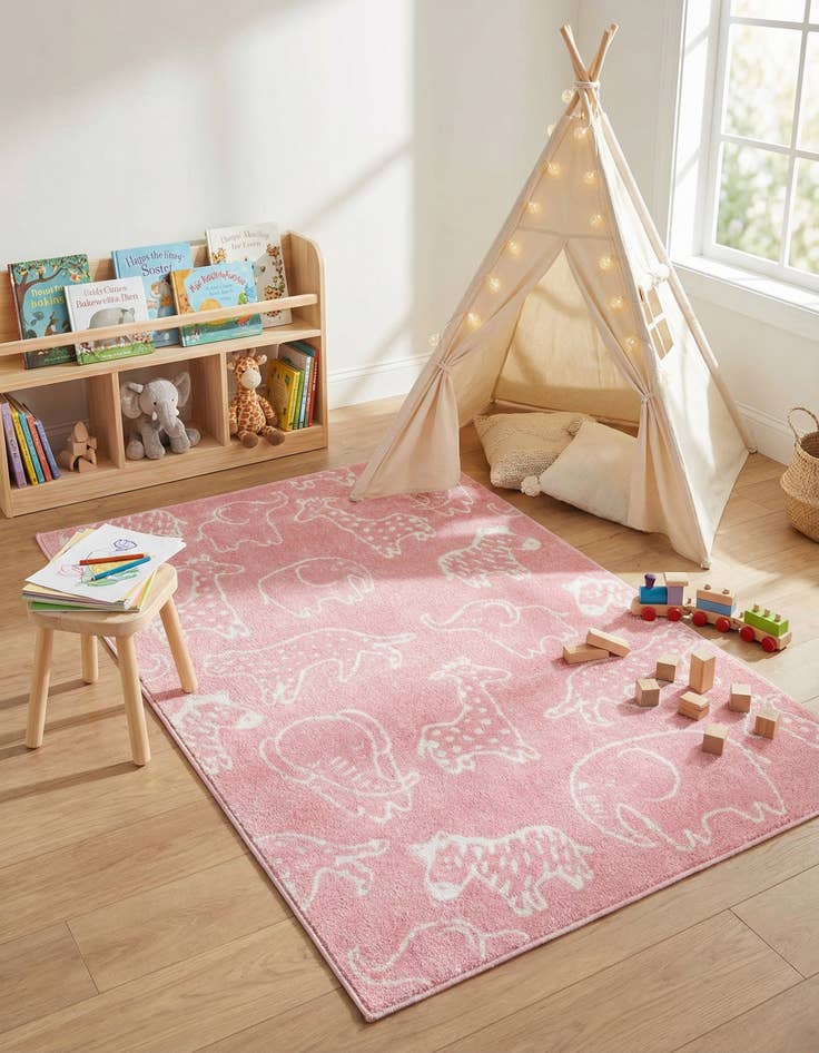 Detail image of 4' x 6' Animals Whimsy Kids Rug